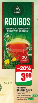 Herbata Rooibos Astra promocja w Dino