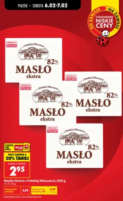 Masło Ekstra z Polskiej Mleczarni, 200 g promocja w Biedronka