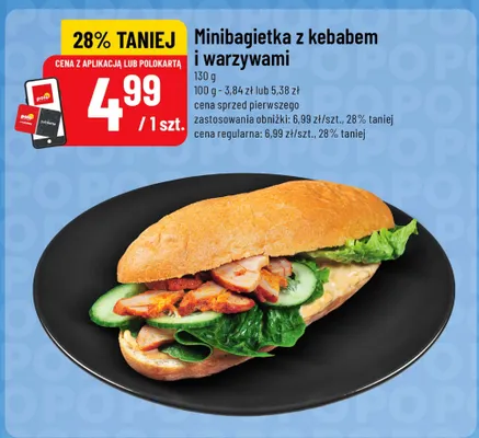 Minibagietka z kebabem i warzywami promocja w POLOmarket