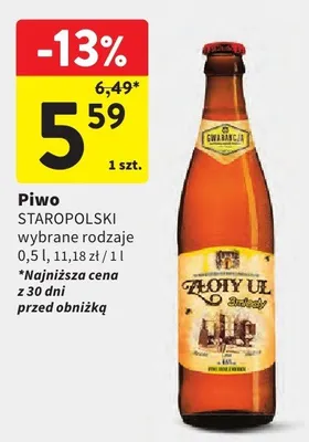 Piwo wybrane rodzaje promocja w Intermarche