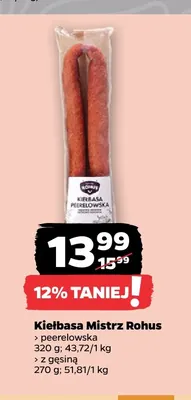 Kiełbasa z gęsiną Mistrz Rohus promocja w Netto