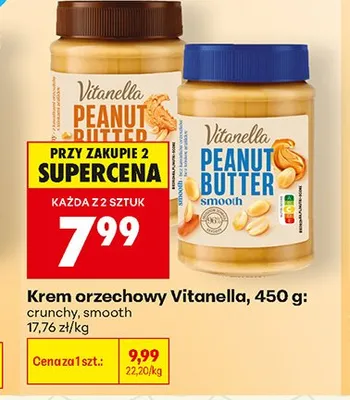 Krem orzechowy Vitanella crunchy promocja w Biedronka