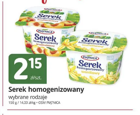 Serek homogenizowany brzoskwiniowy Piątnica promocja w Marketvita