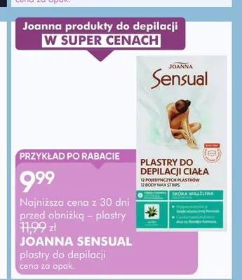 Plastry do depilacji ciała Joanna Sensual promocja w Super-Pharm