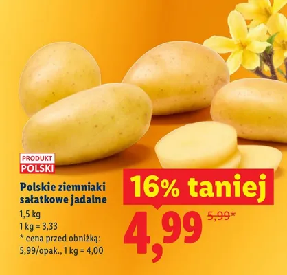 Ziemniaki salatkowe jadalne promocja w Lidl