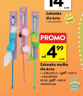 Zabawka wędka dla kota z piłką 50 cm Cooper & Pals promocja w Intermarche