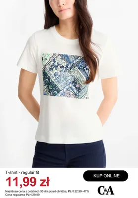 T-shirt regular fit C&A promocja w C&A