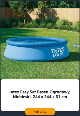 Basen ogrodowy Intex Easy Set niebieski 244x244x61 cm promocja w Amazon