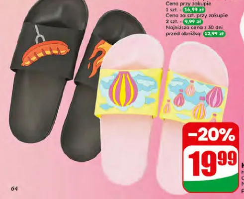 Klapki nie do pary promocja w Dino