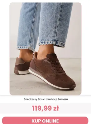 Sneakersy damskie Renee Basic z imitacji zamszu promocja w Renee