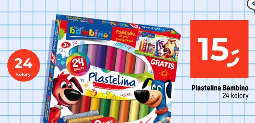 Plastelina Bambino 24 kolory promocja w Dealz