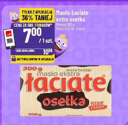 Masło Łaciate extra osełka promocja w POLOmarket