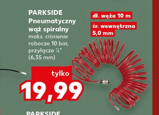 Pneumatyczny wąż spiralny Parkside promocja w Kaufland