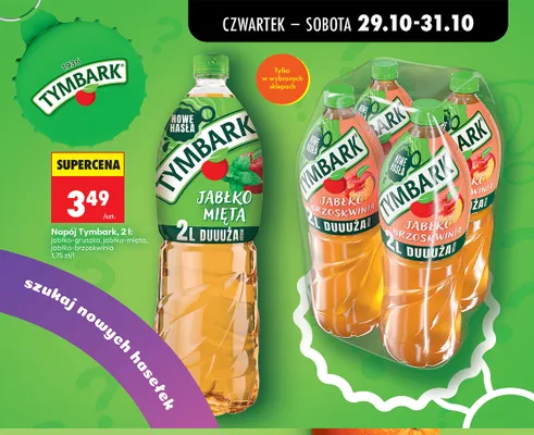 Napój Tymbark jabłko-brzoskwinia promocja w Biedronka