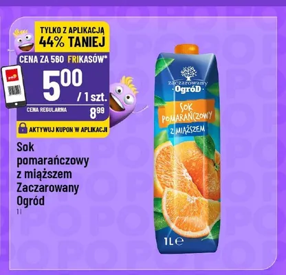 Sok pomarańczowy z miąższem Zaczarowany Ogród promocja w POLOmarket
