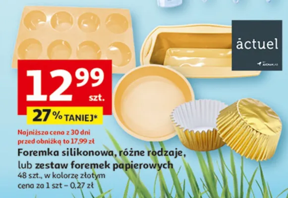 Foremka silikonowa, różne rodzaje, lub zestaw foremek papierowych promocja w Auchan