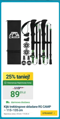 Kijki trekkingowe składane Rg Camp 115-135 cm promocja w ERLI