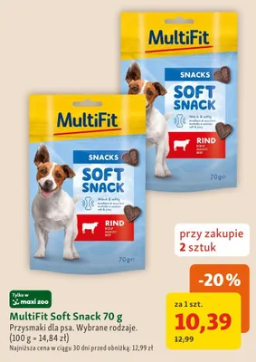 Przysmak dla psa MultiFit Soft Snack Rind promocja w MAXI ZOO