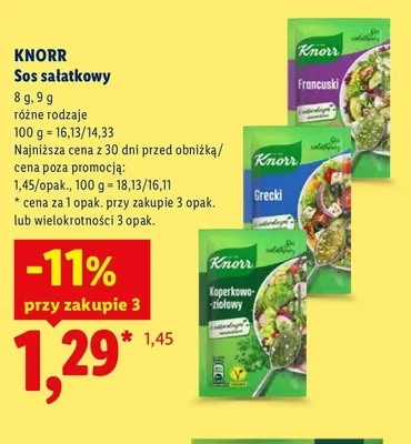 Sos sałatkowy Knorr promocja w Lidl