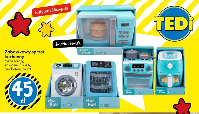Zabawkowy sprzęt kuchenny Home Fun promocja w Tedi
