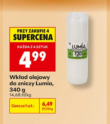Wkład olejowy do zniczy Lumia promocja w Biedronka
