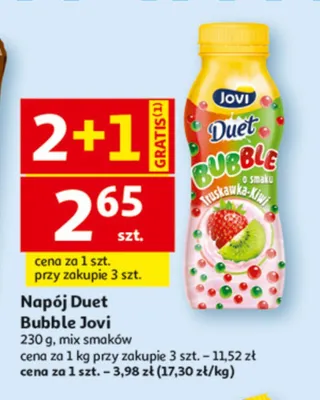 Napój Duet Bubble Jovi truskawka-kiwi promocja w Auchan