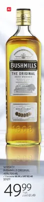 Whiskey Bushmills Original 40% promocja w Selgros