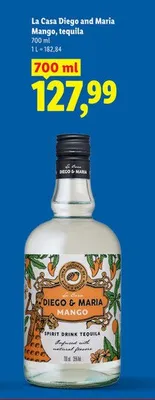 Mango, tequila La Casa Diego And Maria promocja w Lidl