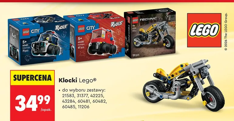 Klocki do wyboru zestawy: 21583, 31377, 42225, 43284, 60481, 60482, 60485, 11206 promocja w Biedronka