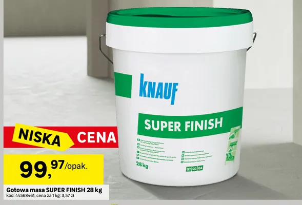 Gotowa masa Super Finish 28 kg Knauf promocja w Leroy Merlin