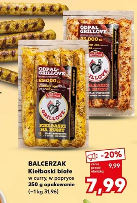 Kiełbaski białe w curry Balcerzak promocja w Kaufland