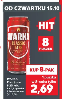 Piwo Warka 8-pak promocja w Kaufland