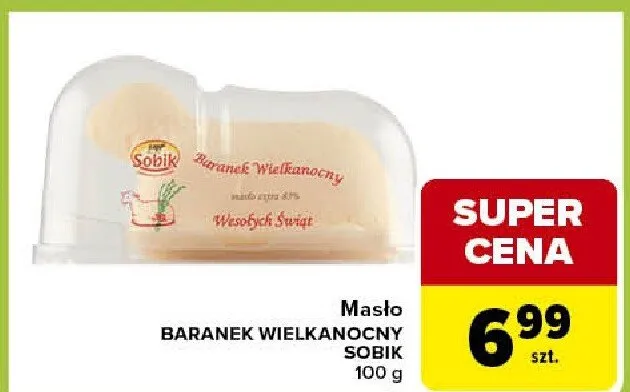 Masło baranek wielkanocny sobik promocja w Carrefour Express