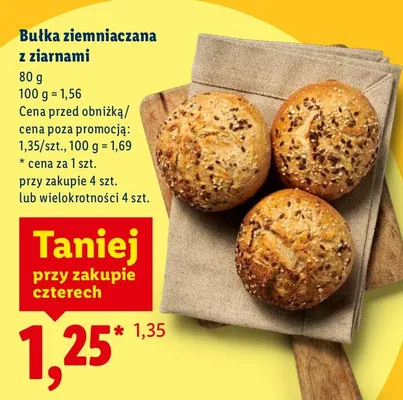 Bułka ziemniaczana z ziarnami promocja w Lidl