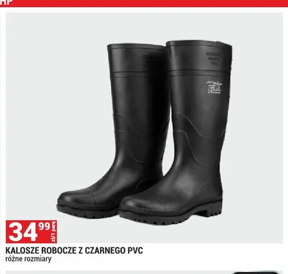 Kalosze robocze z czarnego PVC promocja w Merkury Market