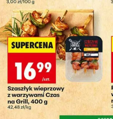 Szaszłyk wieprzowy z warzywami Czas na Grill promocja w Biedronka