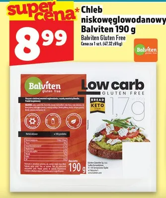 Chleb niskowęglodanowy Balviten Gluten Free Low Carb promocja w TOPAZ