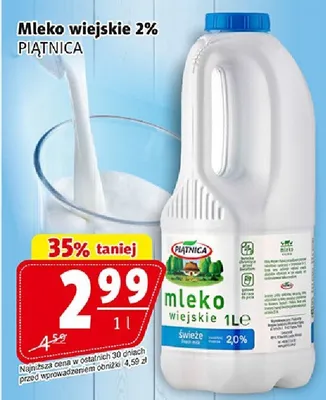 Mleko wiejskie 2% promocja w Prim Market