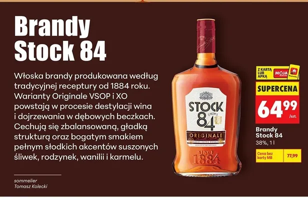 Brandy Stock 84 Originale promocja w Biedronka
