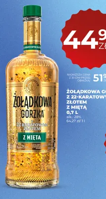 Żołądkowa Gorzka z 22-karatowym złotem z miętą promocja w Duży Ben