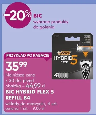 Wkłady do maszynki bic hybrid flex 5 refill b4 promocja w Super-Pharm