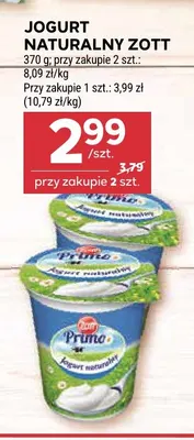 Jogurt naturalny Zott Primo promocja w Stokrotka