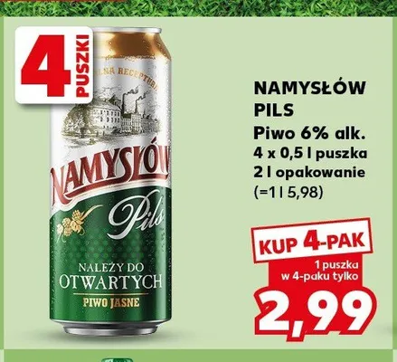 Piwo Namysłów Pils 4-pak promocja w Kaufland