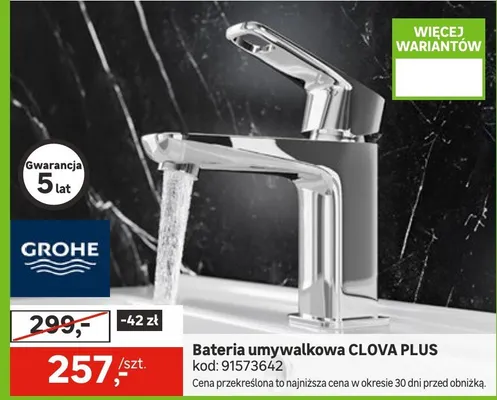 Bateria umywalkowa CLOVA PLUS promocja w Leroy Merlin