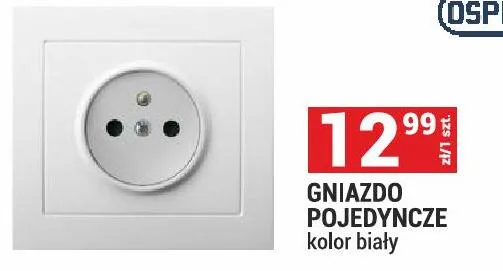 Gniazdo pojedyncze kolor biały promocja w Merkury Market