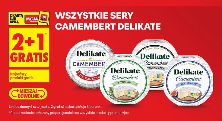 Ser Camembert naturalny Delikate promocja w Biedronka
