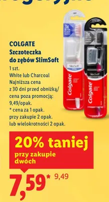 Szczoteczka do zębów SlimSoft White lub Charcoal promocja w Lidl