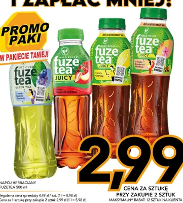 Napój herbaciany Fuze Tea Juicy o smaku cytryny promocja w Kupiec