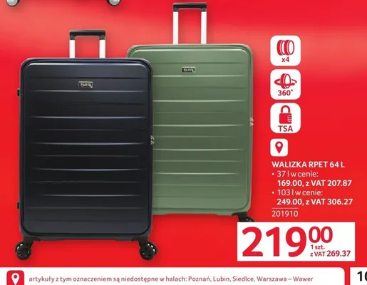 Walizka RPET 37l promocja w Selgros