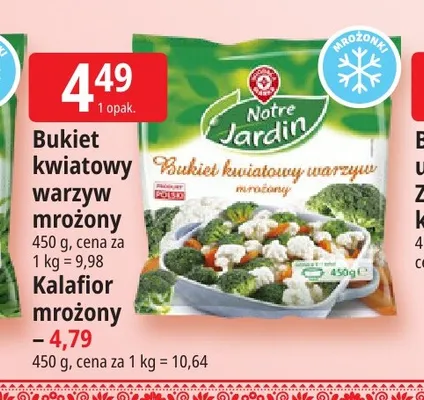 Bukiet kwiatowy warzyw mrożony Notre Jardin promocja w Leclerc